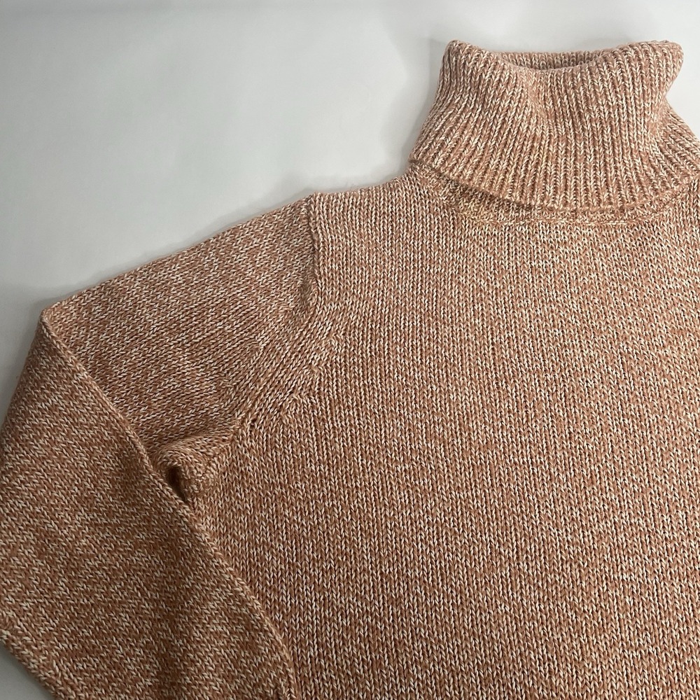 Isaac Mizrahi Live Womens Knit Sweater L Orange Heather TurtleNeck‎ Comfortcore